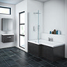 Brooklyn Black Shower Bath - 1700mm L Shaped Inc. Screen + Panel  Feature Large Image