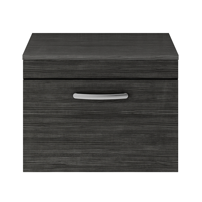 Brooklyn 605mm Black Single Drawer Wall Hung Cabinet Inc. Counter Top Basin Standard Large Image