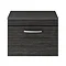 Brooklyn 605mm Black Single Drawer Wall Hung Cabinet Inc. Counter Top Basin Standard Large Image