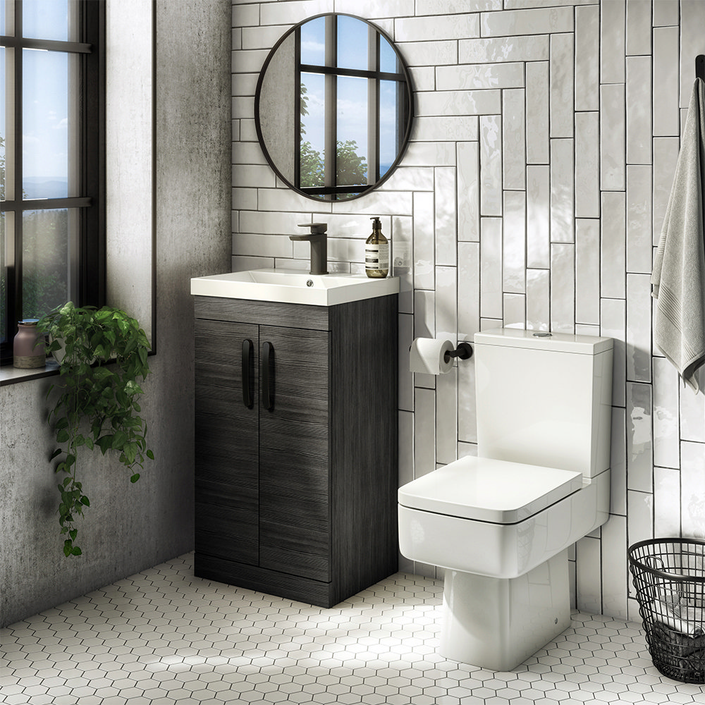 Black vanity store unit bathroom