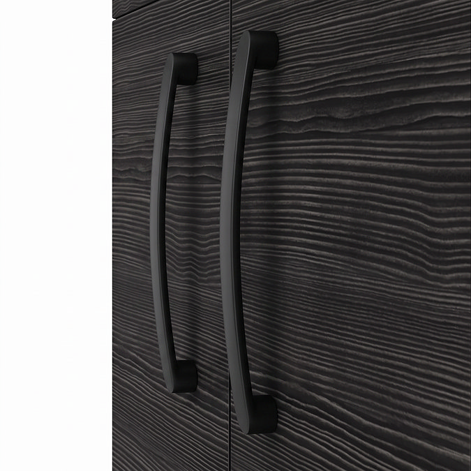 Brooklyn Black Vanity Unit - 600mm Wide with Matt Black Handles