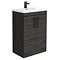 Brooklyn Black Vanity Unit - 600mm Wide with Matt Black Handles Large Image