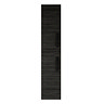 Brooklyn Wall Hung 2-Door Tall Storage Cabinet with Matt Black Handles - Black