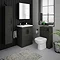 Brooklyn Black Wall Hung Tall Storage Cabinet with Matt Black Handles  Feature Large Image