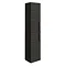 Brooklyn Black Wall Hung Tall Storage Cabinet with Matt Black Handles Large Image