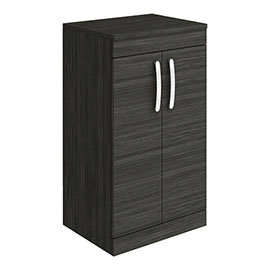 Brooklyn 505mm Black Worktop & Double Door Floor Standing Cabinet Medium Image