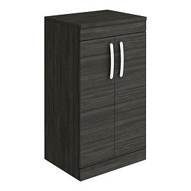 Brooklyn 505mm Black Worktop & Double Door Floor Standing Cabinet Large Image