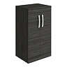 Brooklyn 505mm Black Worktop & Double Door Floor Standing Cabinet Large Image