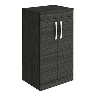 Brooklyn Black Worktop & Double Door Floor Standing Cabinet - 505mm Profile Large Image