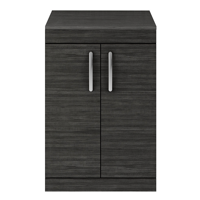 Brooklyn 605mm Black Worktop & Double Door Floor Standing Cabinet  Standard Large Image