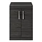 Brooklyn 605mm Black Worktop & Double Door Floor Standing Cabinet  Standard Large Image