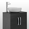 Brooklyn Black Worktop & Double Door Floor Standing Cabinet - 605mm Profile Large Image