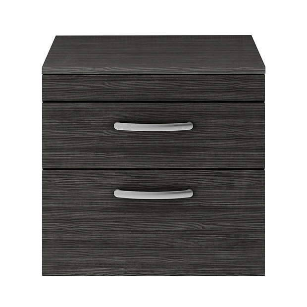 Brooklyn Black Worktop & Double Drawer Wall Hung Online Now