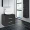 Brooklyn 605mm Black Worktop & Double Drawer Wall Hung Cabinet  Profile Large Image
