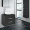 Brooklyn 605mm Black Worktop & Double Drawer Wall Hung Cabinet Profile Large Image
