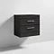 Brooklyn Wall Hung Countertop Vanity Unit - Black - 605mm 2 Drawer with Chrome Handles  In Bathroom Large Image