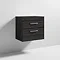 Brooklyn Wall Hung Countertop Vanity Unit - Black - 605mm 2 Drawer with Chrome Handles In Bathroom Large Image