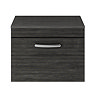 Brooklyn 605mm Black Worktop & Single Drawer Wall Hung Cabinet  Standard Large Image