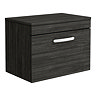 Brooklyn 605mm Black Worktop & Single Drawer Wall Hung Cabinet Large Image