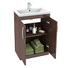 Brooklyn Brown Avola 600mm Modern Sink Vanity Unit + WC Unit Package  Profile Large Image