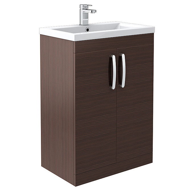 Brooklyn Brown Avola Bathroom Suite with L-Shaped Bath Profile Large Image