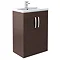 Brooklyn Brown Avola Bathroom Suite with L-Shaped Bath Profile Large Image