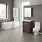 Brooklyn Brown Avola Bathroom Suite with L-Shaped Bath Large Image
