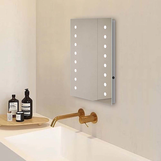 Brooklyn Dot 390 x 500mm Battery Operated Illuminated LED Mirror