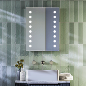 Brooklyn Dot 390 x 500mm Battery Operated Illuminated LED Mirror