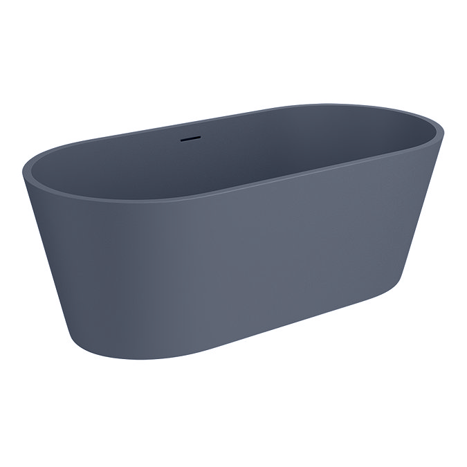 Brooklyn 1700 x 800mm Double Ended Freestanding Bath Matt Blue Stone Effect Acrylic with Prefitted Click Clack Waste