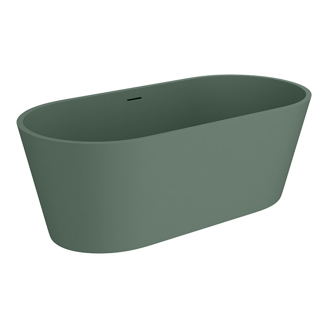 Brooklyn Double Ended Freestanding Bath Matt Green (1700 x 800mm) with Waste