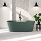 Brooklyn Double Ended Freestanding Bath Matt Green (1700 x 800mm) with Waste