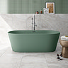 Brooklyn Double Ended Freestanding Bath Matt Green (1700 x 800mm) with Waste