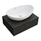 Brooklyn Floating Basin Shelf with Drawer - Black - 600mm inc. Oval Basin  Profile Large Image