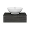 Brooklyn Floating Basin Shelf with Drawer - Black - 600mm inc. Round Basin  additional Large Image