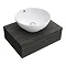 Brooklyn Floating Basin Shelf with Drawer - Black - 600mm inc. Round Basin Large Image