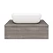 Brooklyn Floating Basin Shelf with Drawer - Grey Avola - 600mm incl. Curved Rectangular Basin  Newest Large Image