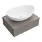 Brooklyn Floating Basin Shelf with Drawer - Grey Avola - 600mm incl. Oval Basin  In Bathroom Large Image