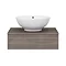 Brooklyn Floating Basin Shelf with Drawer - Grey Avola - 600mm inc. Round Basin  additional Large Image