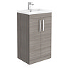 Brooklyn 500mm Grey Avola Vanity Unit - Floor Standing 2 Door Unit Large Image