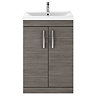 Brooklyn 600mm Grey Avola Vanity Unit - Floor Standing 2 Door Unit  additional Large Image