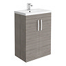 Brooklyn 600mm Grey Avola Vanity Unit - Floor Standing 2 Door Unit