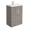 Brooklyn 600mm Grey Avola Vanity Unit - Floor Standing 2 Door Unit