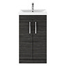 Brooklyn 500mm Black Vanity Unit - Floor Standing 2 Door Unit  additional Large Image