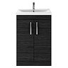 Brooklyn 600mm Black Vanity Unit - Floor Standing 2 Door Unit additional Large Image