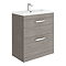 Brooklyn 800mm Grey Avola Vanity Unit - Floor Standing 2 Drawer Unit