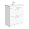 Brooklyn 800mm White Gloss Vanity Unit - Floor Standing 2 Drawer Unit