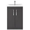 Brooklyn Gloss Grey Bathroom Suite + B-Shaped Bath  In Bathroom Large Image