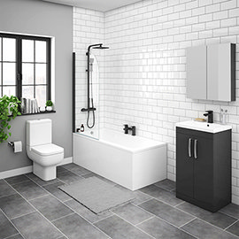 Brooklyn Gloss Grey Bathroom Suite Medium Image