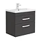 Brooklyn Gloss Grey Cloakroom Suite (Wall Hung Vanity + Close Coupled Toilet)  Profile Large Image